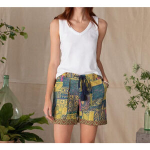 Sundance Catalog Kalini Shorts Linen Blend Floral Boho Size XL NWT MSRP $98